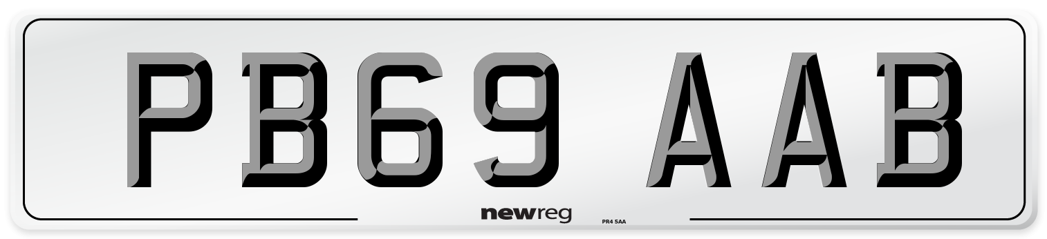PB69 AAB Number Plate from New Reg